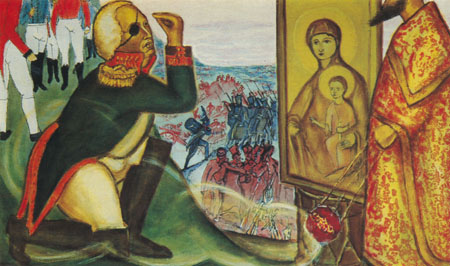Бородино. Завтра бой. X. м., 60x98. 80-е годы.