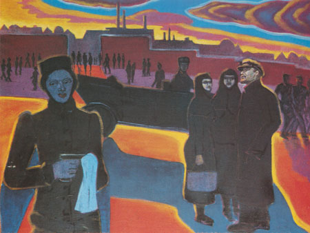 Ленинская серия. Покушение. X. м., 100x75. 1983-1984.