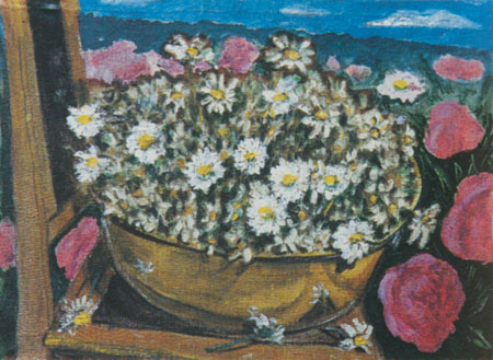 Пионы и ромашки. X. м., 44x60. 1978.